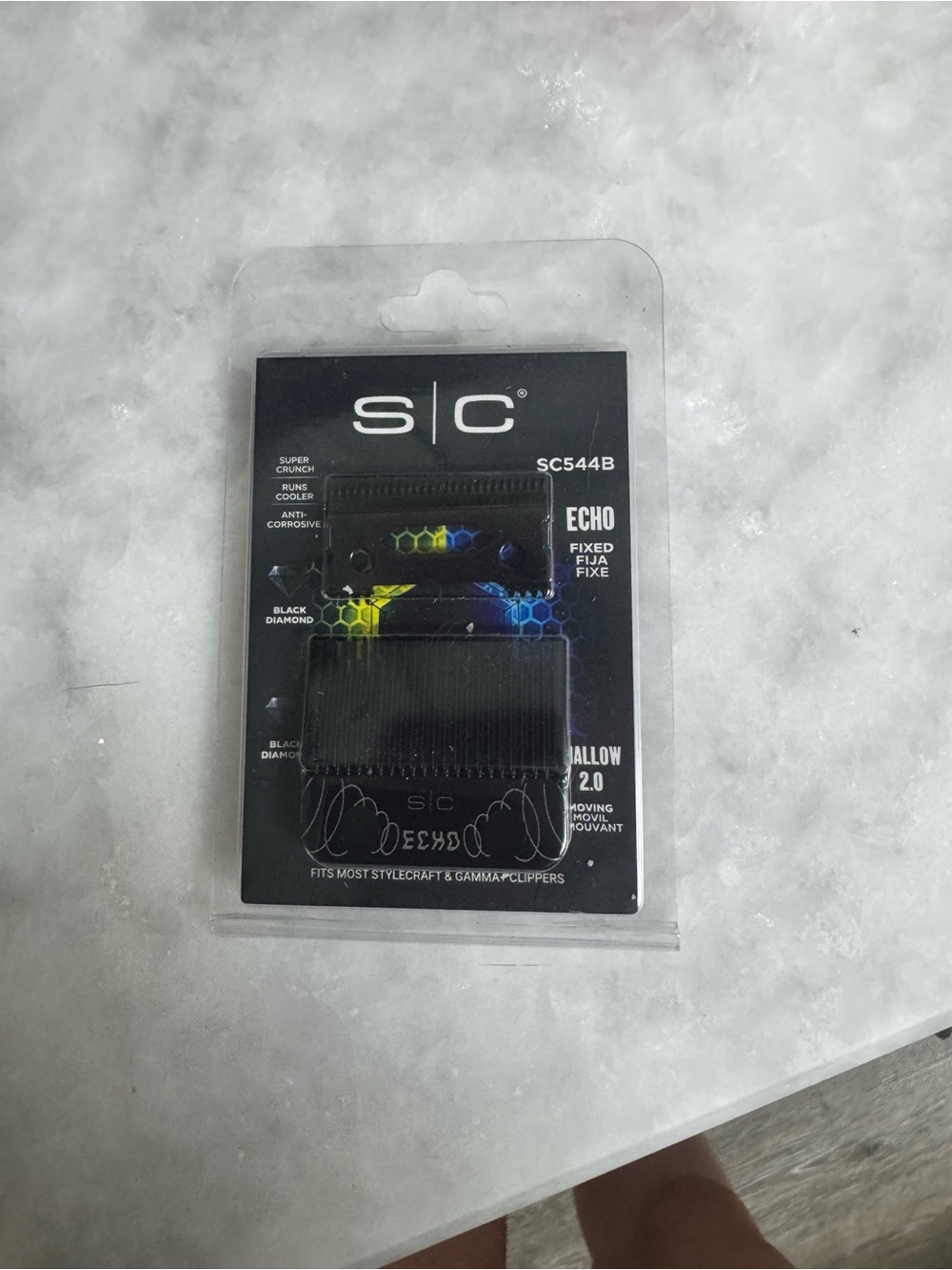 Echo SC Clip Blade Set in Black with Blue and Yellow Accents